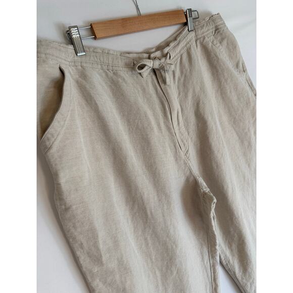 Havana Shirt Co. Men’s XXL Linen Blend Drawstring Pants Tan Relaxed Fit Casual - Picture 1 of 11